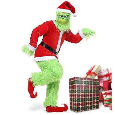 Imagem de Traje de Natal Maooye Furry Papai Noel para homens e adultos