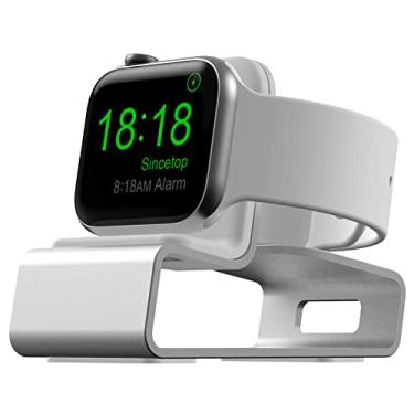 Imagem de Suporte de carregamento de alumínio compatível com Apple Watch Ultra 2/1/SE/10/9/8/7/6/5/4/3/2/1, base e suporte de mesa para iWatch 49, 46, 42, 45, 41, 44, 40, 42, 38, carregador magnético não