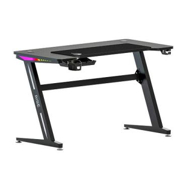 Imagem de Mesa Gamer RGB Rise Mode Desk 08, Suporte para Copos, Suporte para Hea