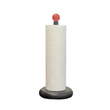 Imagem de Suporte de rolo de papel de cozinha esférico criativo suporte de toalha de papel vertical de cozinha, suporte de armazenamento de filme aderente de papel de rolo não perfurado, rack de pano doméstico