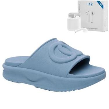 Imagem de Kit Chinelo Nuvem Slide Ortopédico Feminino Original Leve Confortável + Fone Bluetooth-Feminino