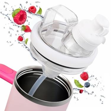 Imagem de Funnacle Adaptador De Copo Para Stanley, Compatível Com Cartuchos De Sabor Cirkul, Serve Para Copos Stanley Quencher H2.0 Flowstate De 20 Oz/30 Oz (Junta Transparente-Branca)