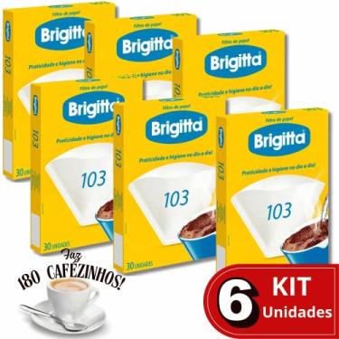 Imagem de KIT COMBO 06 UND  Filtro de Papel para Café N 103 Grande Caixa com 30 