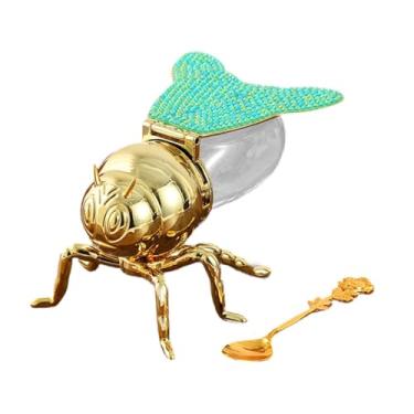 Imagem de Fenteer Bee Honey Jar açúcar Toque de armazenamento Pote de condimentos para jantar Presente de inauguração sobremesas festivas, Color C