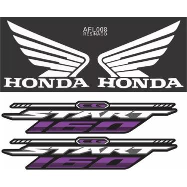 Imagem de Adesivo Moto Cg Start 160 Faixa Lateral Resinado Roxo - Resitank