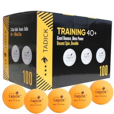 Imagem de TADICK 100 bolas de pingue-pongue ABS a granel com estojo de armazenamento elegante, bolas de tênis de mesa 3 estrelas de 40 mm para jogos internos e externos (laranja)