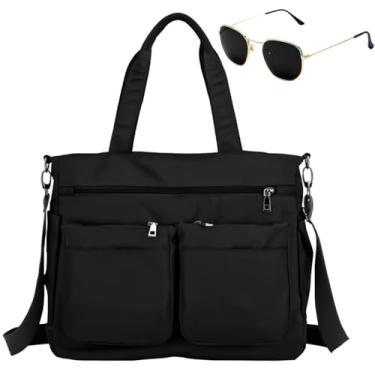 Imagem de Kit Bolsa Feminina De Ombro + Óculos De Hexagonal De Sol (Preto)