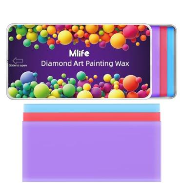 Imagem de Mlife Cera de arte de diamante pintura de arte de diamante argila de cola, 3 peças de cera de cola de diamante para kits de arte de diamante com caixa de armazenamento deslizante, acessórios e