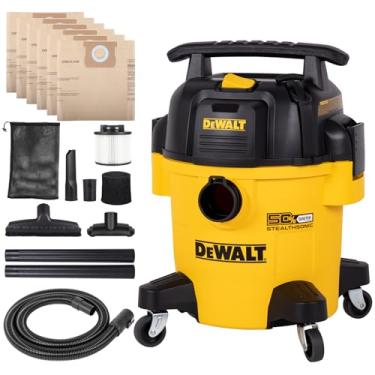 Imagem de DEWALT Stealthsonic Shop Vacuum Wet and Dry, 5 Gal 4 HP Ultra-Quiet Vacuum Cleaner with Complete Accessory Kit and 6 Bonus Dust Bages - Ideal for Home, Jobsite, Workshop, Garage, Car DXV