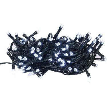 Imagem de Cordão Natal Pisca Pisca Fixo 100 Leds 10m Branco Frio 127V Uso Interno 14721-PL