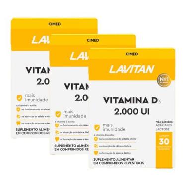 Imagem de Kit 3 und Lavitan Vitamina D 2000 UI 30 cpr - CIMED