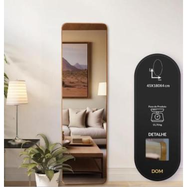 Imagem de Espelho Decorativo Dom Com Moldura Lâmina De Madeira - Liz Decor, Imbu