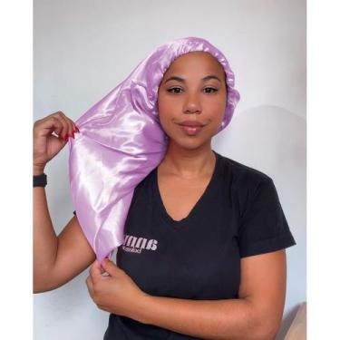 Imagem de Anny Beleza Touca de Cetim Longa Toca para Cabelos Longos Touca de Sed
