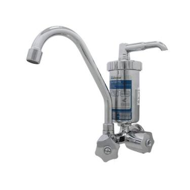 Imagem de Torneira Bica Móvel Metal Parede Luxo Cozinha 26817 Acabamento Brilhan