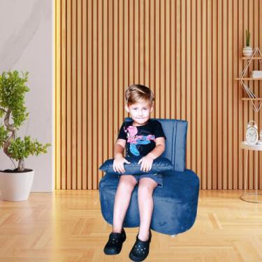 Imagem de Puff Orgânico Luxo Feijão Infantil - B Home Decor , Marinho