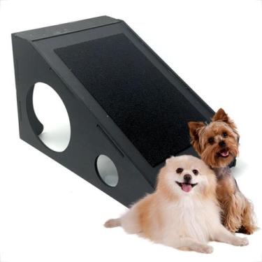 Imagem de Arranhador Rampa Preta Gatos Divertida Anti Stress Gatos Pet Madeira M