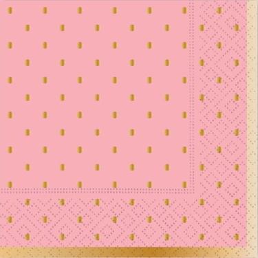 Imagem de Design Design Guardanapo Gold Swiss Dots para bebidas, 12 cm, flor, 16 folhas
