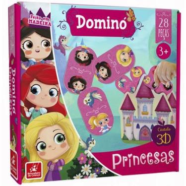 Imagem de Jogo Dominó Infantil Princesas 28 Peças feito em Madeira - BRINCADEIRA