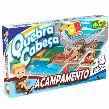 Imagem de Quebra Cabeça - Acampamento 24 Peças Madeira - IOB