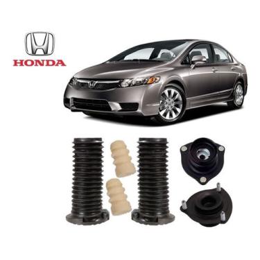 Imagem de Par Kit Coxim Batente Coifa Dianteiro Honda New Civic 2007 2008 2009
