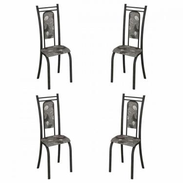 Imagem de Conjunto Com 4 Cadeiras Paris Martelado Grafite Teixeira Grafite