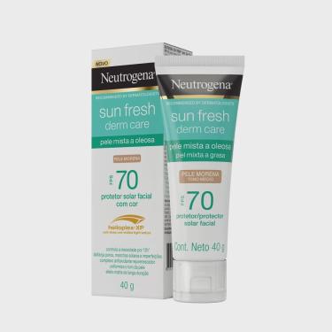 Imagem de Protetor Solar Facial Neutrogena Sun Fresh Derm Care Pele Morena Fps 70 40g