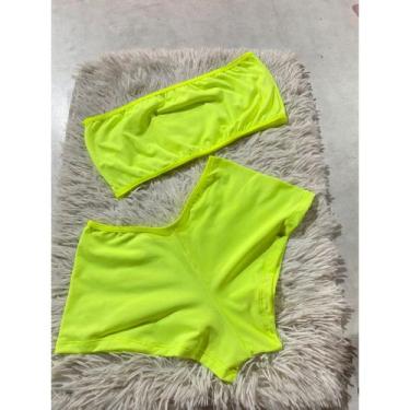 Imagem de Conjunto Neon Cintura Alta Modela Corpo Atacado Top Faixa Sem Bojo - B