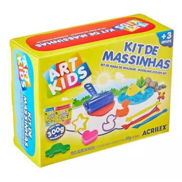 Imagem de Kit Massinha De Modelar Com Molde Rolo Art Kids 300g Acrilex
