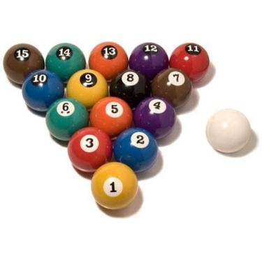 Imagem de Bola 54mm Numerada + Bolão Sinuca Bilhar Resistente Bar