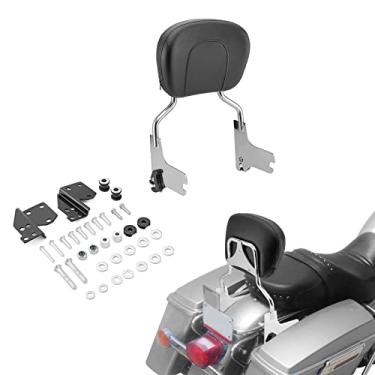 Imagem de Detachable Sissy Bar Passenger Backrest with 4-Point Docking Hardware Kit Compatible with Harley Touring Electra Glide Road King Street Glide 1997-2008
