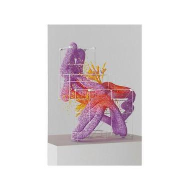 Imagem de Quadro Decorativo Canvas Contemporâneo Roxo Vermelho 3d Sala - DELIQUA