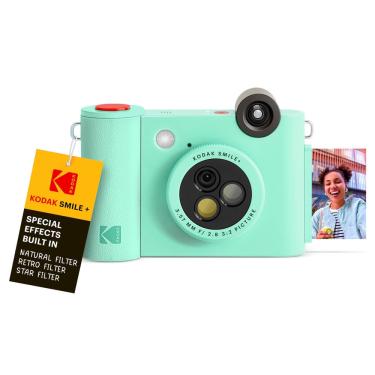 Imagem de Câmera digital de impressão instantânea sem fio kodak Smile + com lente que muda o efeito, impressões fotográficas adesivas de zinco de 2x3, verde men