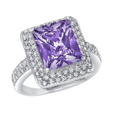 Imagem de Anel West Coast Jewelry, ametista, roxo, prata esterlina cz