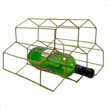 Imagem de Adega suporte colméia para garrafas de vinho.dourada