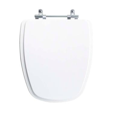 Imagem de Assento Sanitário Tampa De Vaso Branco Mdf Laqueado Monte Carlo Para Bacia Deca