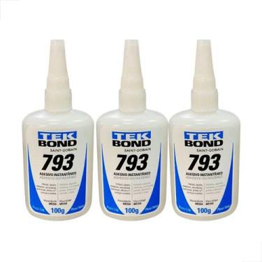 Imagem de Cola Adesivo Instantâneo 100g Tekbond 793 3 unidades - Fast Vidros