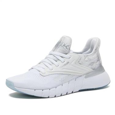 Imagem de Reebok Tênis feminino Nano Gym para treino e caminhada, Calçado branco/prata metálico/pouco cinza, 36