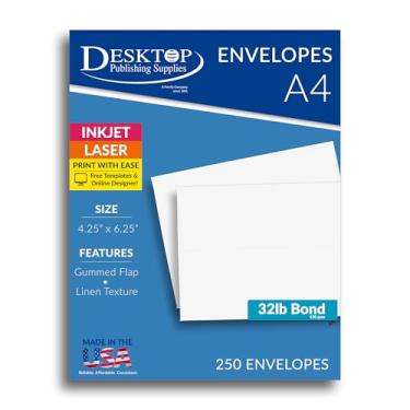 Imagem de Envelopes A4 de linho branco 250 (12 x 16 cm) - Perfeito para convites, RSVPs, cartões comemorativos e muito mais!