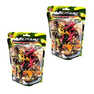 Imagem de 2 kit boneco infantil cartela para menino soldados divertidos colorido