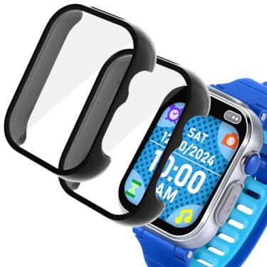 Imagem de NewJourney Protetor de tela para smartwatch VTech KidiZoom DX4, pacote com 2, capa rígida com amortecedor (preto + preto)