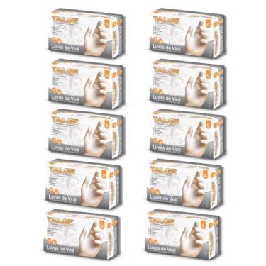 Imagem de Luva de Vinil com Pó Descartável Tamanho G Kit com 10 Caixas com 100 Unidades Cada