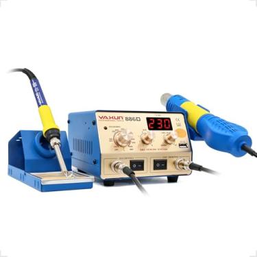 Imagem de Estação De Solda E Retrabalho BGA 2 Em 1 SMD Estação De Ar Quente E Solda Soprador Ferro Yaxun YX-886D (AZUL, 220V)