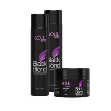 Imagem de Kit Matizador Blond Black Loiro Soul Care Profissional | Shampoo, Condicionador e Máscara Desamareladora