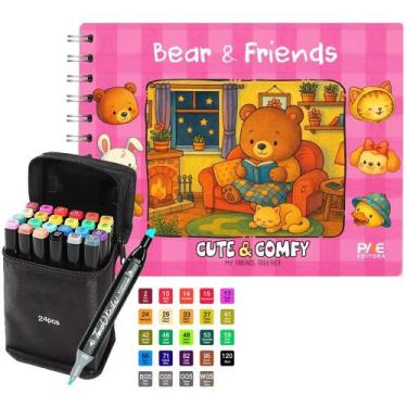 Imagem de Kit Completo Para Colorir Livro Estilo Bobbie Goods Capa Dura Rosa Esp