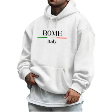 Imagem de Moletom Masculino Basico Estampa Roma Dia A Dia Academia - Qualidade M