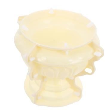 Imagem de HANABASS Moldes de concreto redondos de plástico para plantadores, moldes DIY de concreto e argila para suculentas, estilo europeu, bege