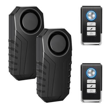 Imagem de Cruxer Sistema remoto de sensor de movimento de alarme de bicicleta, alarme de motocicleta com controle remoto, 110 dB alto antifurto, alarme de segurança de vibração à prova d'água sem fio para