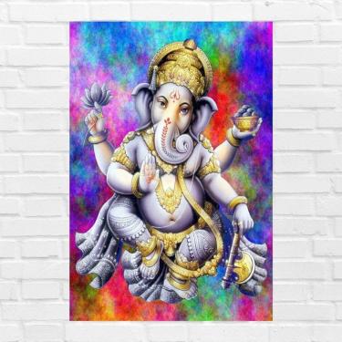 Imagem de Placa Decorativa Mdf Ganesha Tamanho 20x27cm