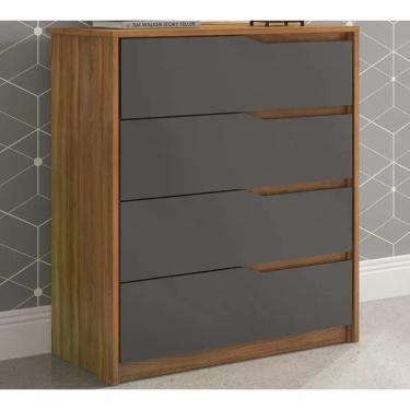 Imagem de Comoda 04 Gavetas Corrediças Atria Amendola Grafito