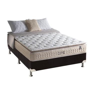 Imagem de Cama Box Casal Kit Colchão 138x188 MasterPocket Pillow Top Molas Ensacadas Suede Preto...